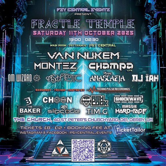 Fractle Temple flyer — full lineup